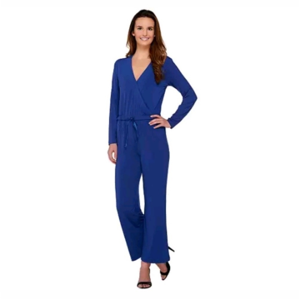 H by Halston size s blue stretchy jumpsuit